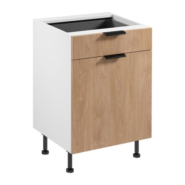 KüChenschrank Unterschrank Stauraumschrank Schublade Regale Weiß-Beige-image