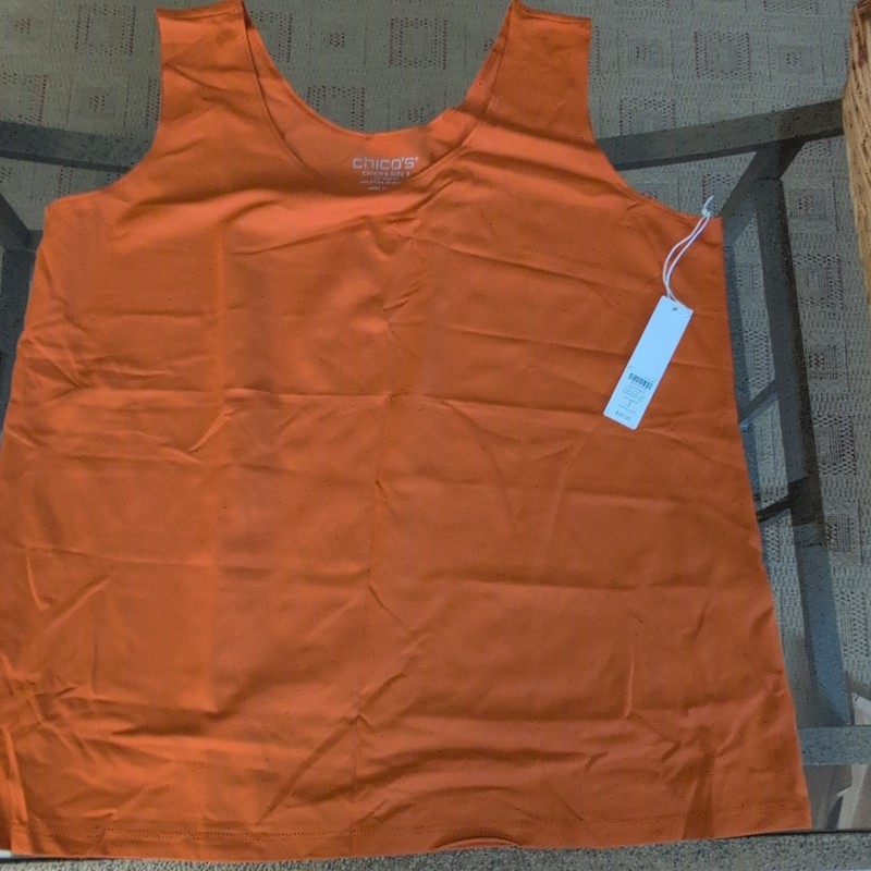 #20 - Chicos Microfiber Tank Basic Knit Burnished Clay Tank Top Women's Size 3