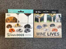 Fred Cat & Dog Wine Markers Set of 2 Wine Glass Charms NEW
