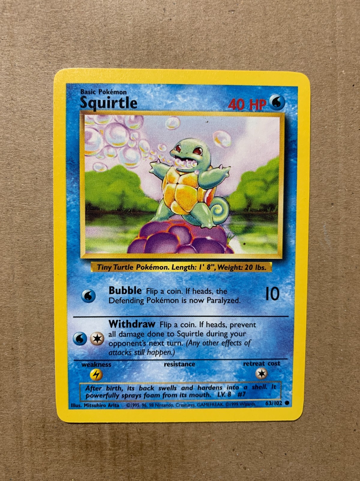 Squirtle 63/102 Base Set - Common Pokemon Card - NM