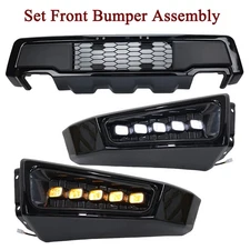 For 2015-2017 Ford F-150 Steel Grey Front Bumper Assembly Raptor Style W/LED DRL