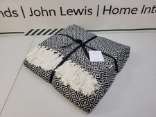 John Lewis Diamond Weave 150 x 200 cm Throw, Black RRP £60