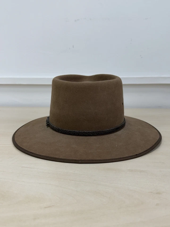 Akubra Cattleman Pure Fur Felt Hat – Size 59 – Brown – Made in Australia - Mint - Image 3 of 4
