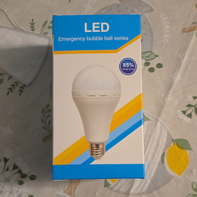 LED Emergency E27 Screw Standard Bulb 15W 6500K Cool White Frosted