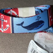 Vera Bradley Wide Lanyard Regatta Whale Blue Nautical Anchor Red White Blue NEW