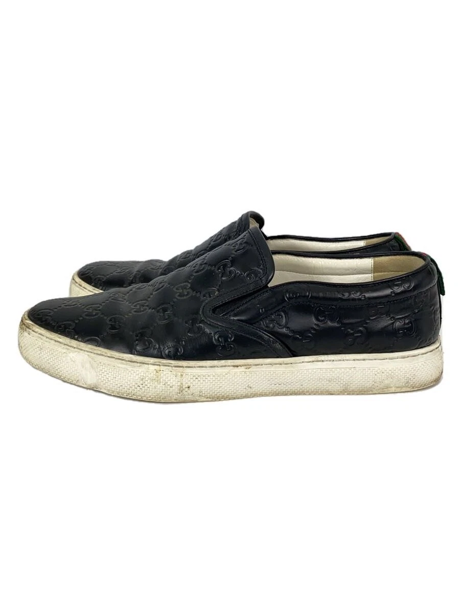 Baskets basses Gucci UK9 cuir noir chaussure décontractée occasion