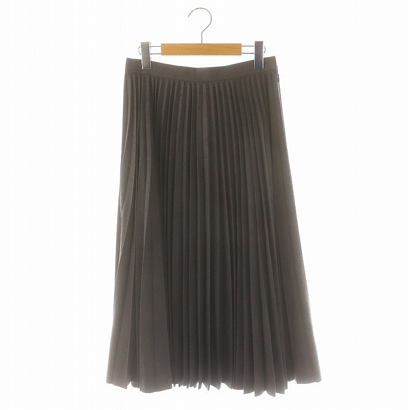Enfold Wool Pleated Long Skirt Gray Women's Size 38 Japan Made