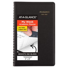 AT-A-GLANCE 2026-2027 Weekly Academic Planner 14-Month 5" x 8" Black