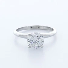 2.0CT Natural Diamond F/I1 Good Cut Round Brilliant Platinum 4-Prong Setting Cla