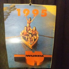Vintage Wurth Calendar 1995 Supermodel Bikini Pinup Wall Calendar19 1/4 X 26 1/2