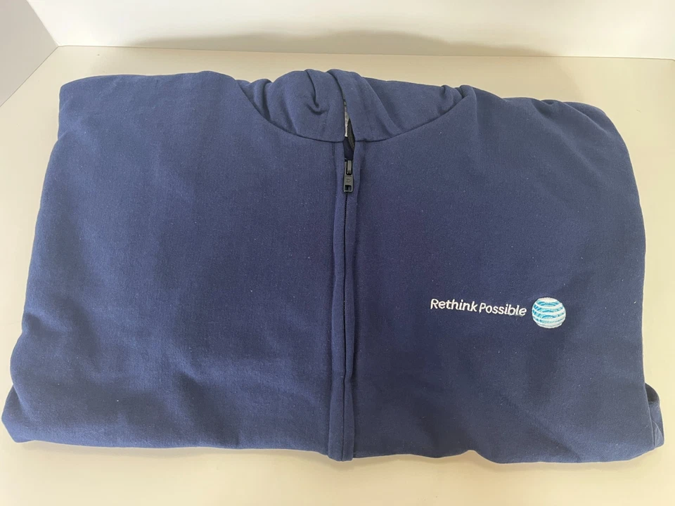 Blue AT&T Employee Full Zip Hoodie Mens Size Large Long Sleeve Embroidered Logo - Image 4 of 4