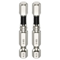 2 StüCk H6 Schraubendreher-Bit 6Mm 1/4Zoll 50Mm Magnetisch