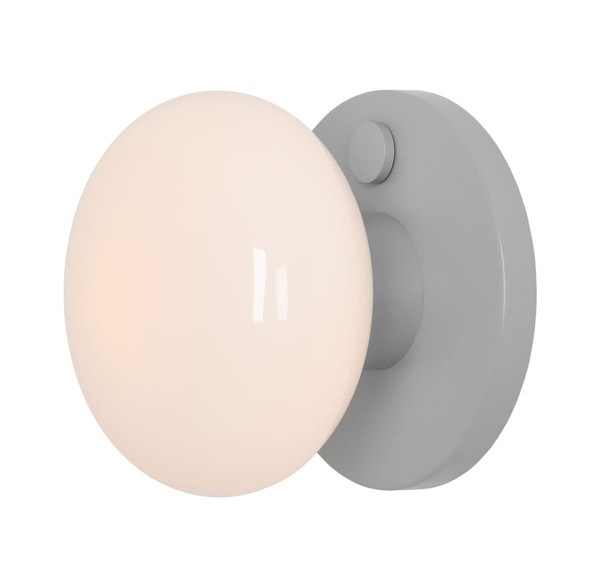 Wandleuchte Metall Glas Grau Schlafzimmer Schalter L:19 Cm E14 Wandlampe Flur-image