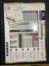 Zebra Journaling Gift Set 33ct Multicolor Pens Markers Highlighters Washi Tape