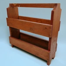 Handmade Solid Wood 2 Tier Storage Spice RACK 20" Sq 7" W Freestanding Kitchen