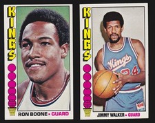 2 KINGS LOT 1976-77 TOPPS #92 JIMMY WALKER #95 RON BOONE EXCELLENT & EX-EXMINT