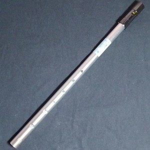 Naomi High B-flat Tin Whistle, Silver Metal Body, Black Mouthpiece, Matte