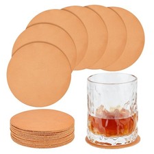 30Pcs Genuine Leather Coasters 3.1 Inch Peru Round Leather for Coasters 2mm T...