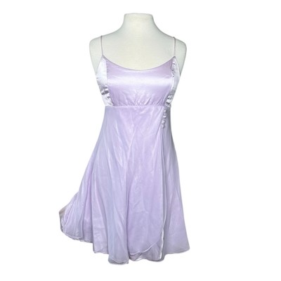 VTG Betsy and Adam by Jaslene Light Purple Mini Satin Slip Dress Y2K Homecoming