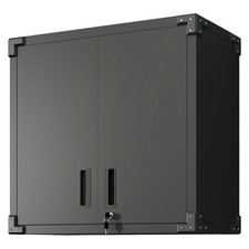 Compact Metal Wall Cabinet with Locking Doors, Adjustable Storage, and Easy