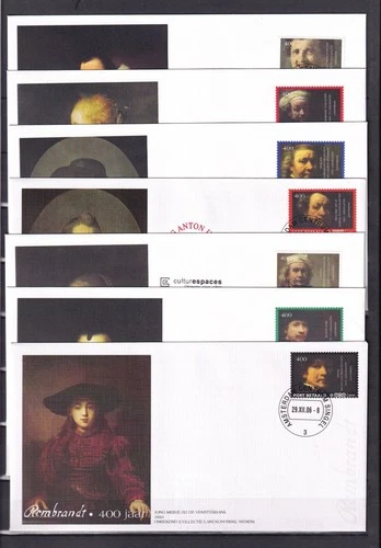 [G191809] Art Rembrandt Netherlands Nice Lot First Day Covers UNG