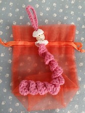 Pink Worry Worm In An Organza Gift  Bag