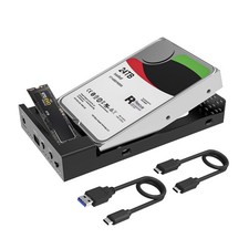 USB C M.2 NVMe SSD  2.5'' SATA Dual Bay Enclosure with Offline Clone 10Gbps