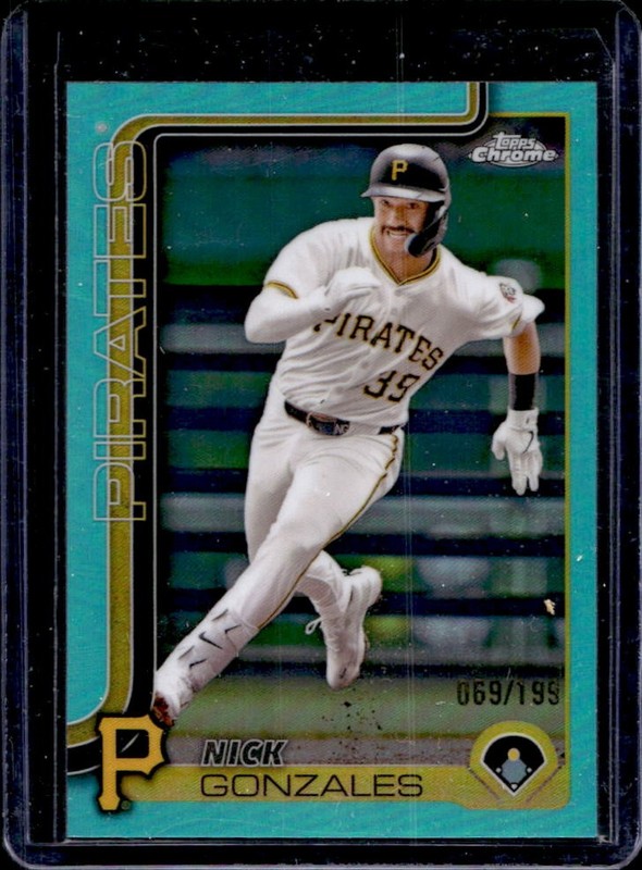 2025 Topps Chrome Nick Gonzales Aqua Refractor #/199 Pirates