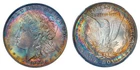 1886-P NGC MS64 CAC MORGAN $ - AWESOME 2 SIDES - RAINBOW TONED (VIDEO)