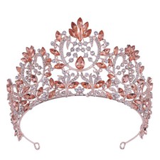 8.7cm Tall Crystal Large Bridal Queen Princess Tiara Crown 6 Colors For Women