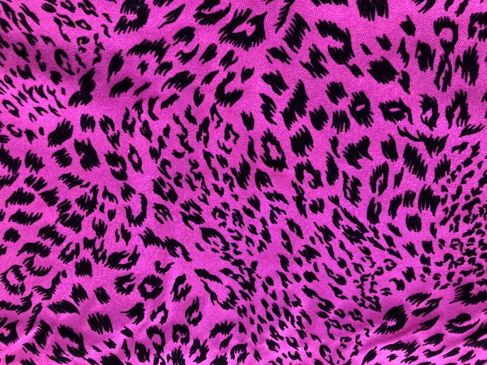 Sparkle Hot Pink Animal Print Stretch Spandex Sewing Fabric 2 yd 60" Made in USA - Image 2 of 3