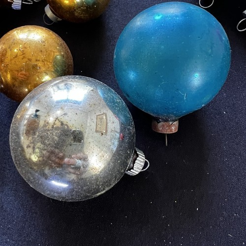Christmas Ball Ornament Mercury Glass Assortment Solid Colors Holiday 12 Vintage - Picture 4 of 7