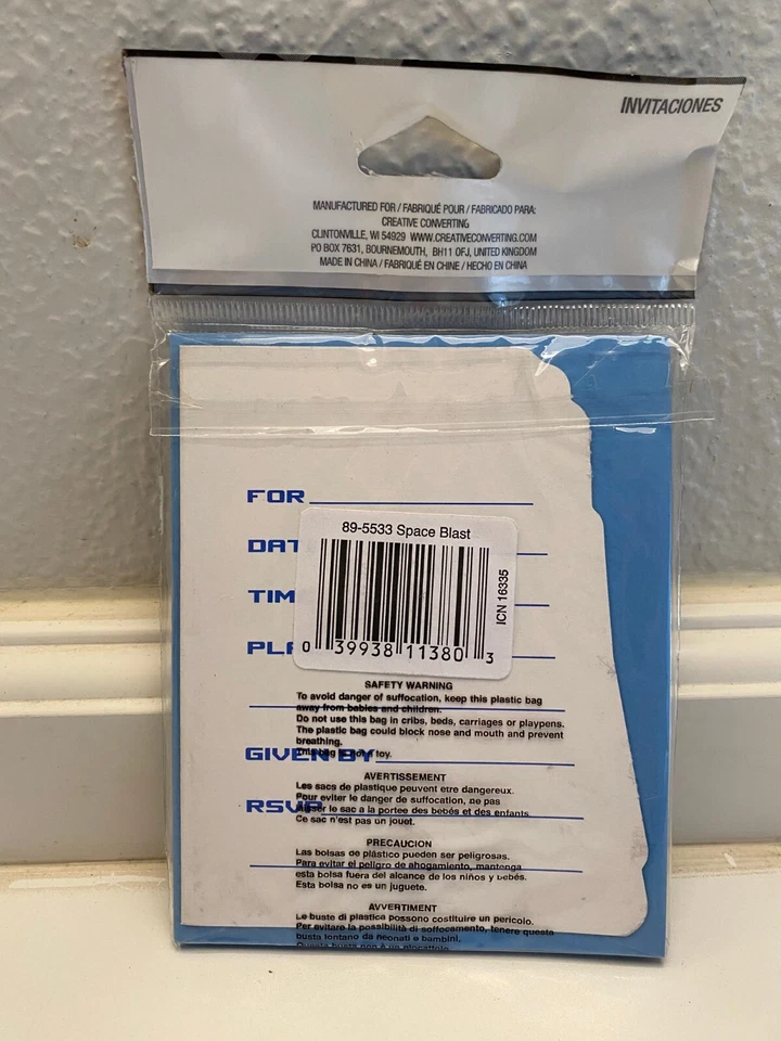 Space Blast Birthday Party Invitations 8ct. - Image 2 of 2