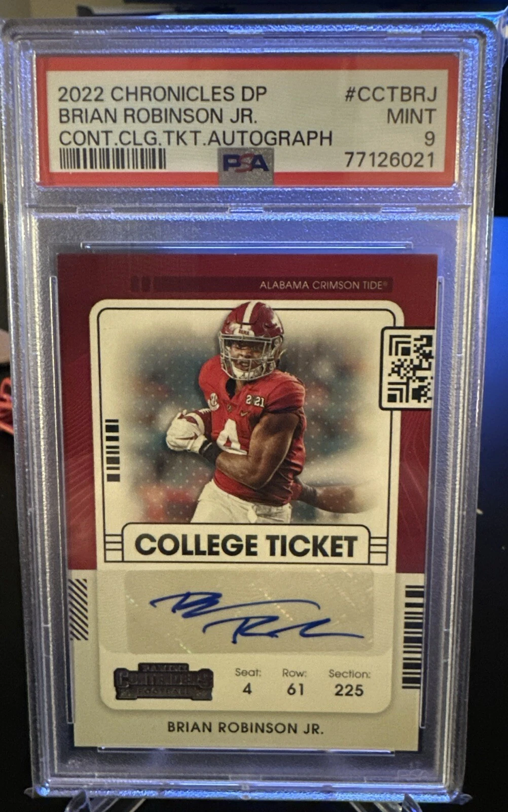 Brian Robinson Jr. Panini Chronicles Draft Picks Contenders College Ticket Autographs #CCTBRJ Base