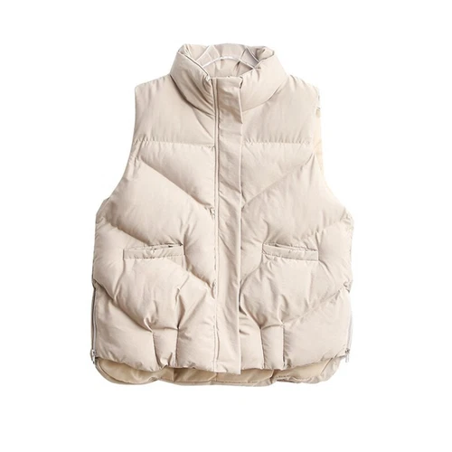 Lady Cotton-padded Vest Coat Jacket Down Waistcoat Jacket Short Down Jacket Vest - Picture 2 of 15
