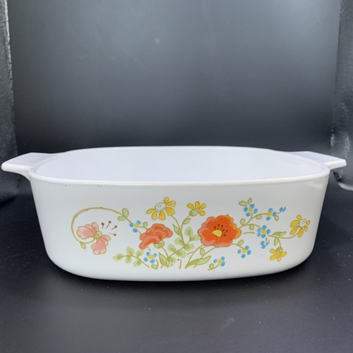Vintage Corning Ware A-2-B Wildflower 2 Quart 8"x8"x2.5" Casserole NO LID