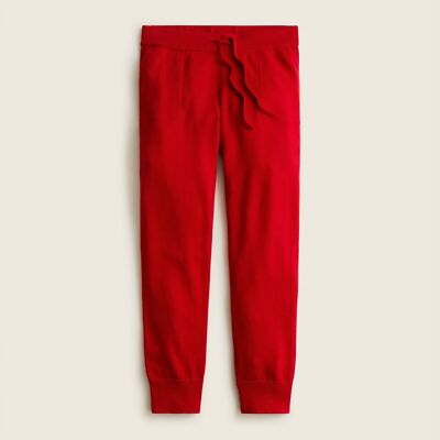 J CREW Solid Red Cotton-Cashmere Jogger Pants NEW Womens