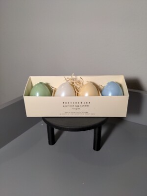 Pottery Barn Easter Egg Candles Set of 4 Pastel Colors NOB