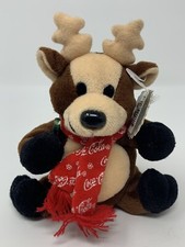 Reindeer In Coca-Cola Snowflake Scarf Bean Bag Plush Stuffed Animal 5.75 1998