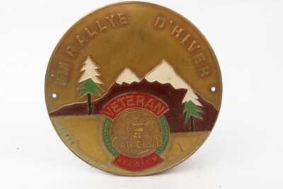 alte Auto Plakette - Veteran Car Club Belgium Rallye D´Hiver