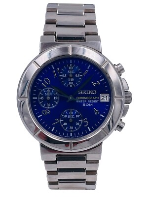 Seiko Chrono Quartz 36Mm S895Bl Steel VINTAGE Discounted New