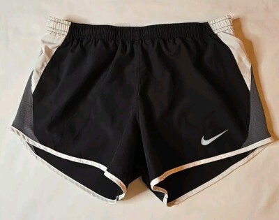 Nike Dri Fit Women's Black w/ Grey & White Running Tempo Shorts Size S: 26×10×3
