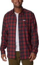 Columbia Men's Vapor Ridge III Long Sleeve Button Up Shirt Navy Red AM8053