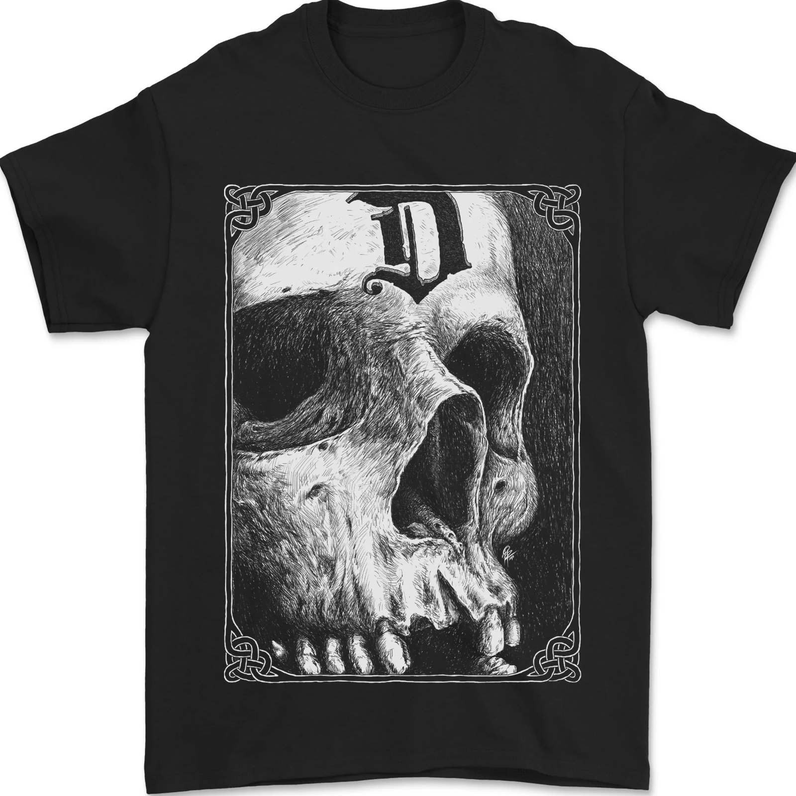 D for Death Skull Heavy Metal Biker Mens T-Shirt 100% Cotton