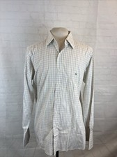 Turnbull Asser Men's White Plaid Cotton Dress Shirt 16.5 495