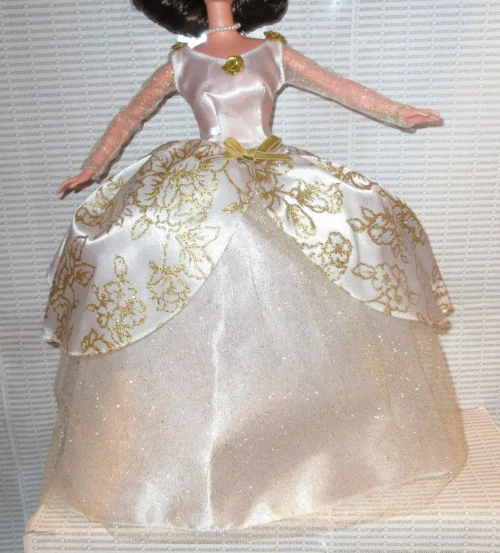 White and top gold club dress