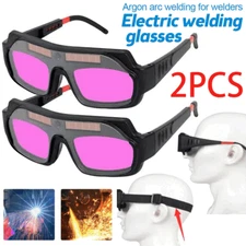 2pc Auto Darkening Welding Goggles Welder Glasses Welding Helmet Mask w/Strap