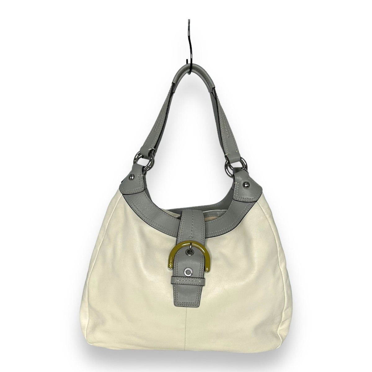 COACH Soho Bag Cream White Leather Shoulder Purse Y2K F17092