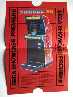 Subroc 3-D Video Arcade Game Sales Flyer Original NOS Retro Vintage Subs 1982