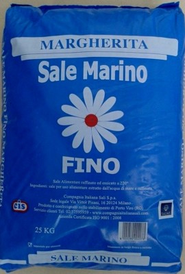25  Kg Sale Marino Meersalz Natursalz ohne Zusätze fein (0,3-0,5mm)